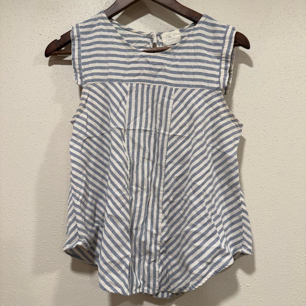 Sienna Sky Blue and White Blouse